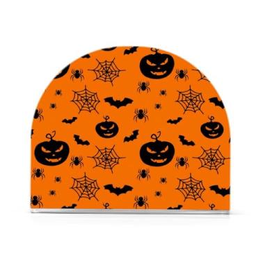 Imagem de Qilmy Porta-guardanapos de acrílico de abóbora de Halloween, suporte de guardanapo de coquetel de plástico transparente para mesas de restaurante de cozinha, 2 peças