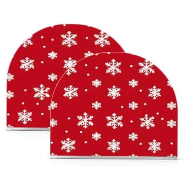 Imagem de Qilmy Porta-guardanapos acrílico de flocos de neve de Natal, suporte de lenços de mesa independente transparente, dispensador de papel de coquetel para cozinha, jantar, restaurante, bar, decoração, 2