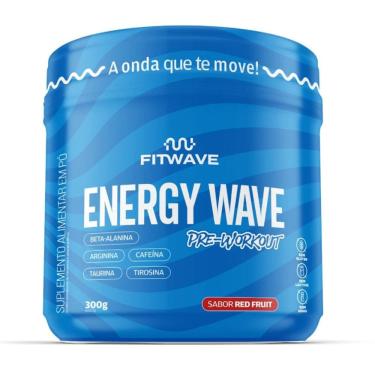 Imagem de Pré-Treino Energy Wave Pré Workout (300g) FitWave - Suplemento de Energia e Performance - Sabor Red Fruit