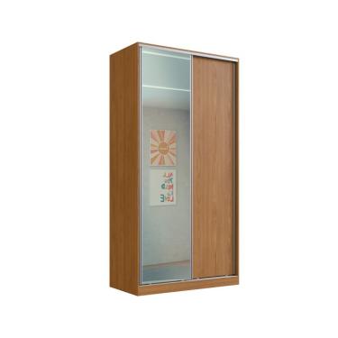 Imagem de Guarda-Roupa Solteiro com Espelho Lótus 2 Portas 3 Gavetas Freijó