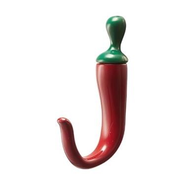 Imagem de Ganchos De Parede - Suporte de Porta com Design de Pimenta - Porta-Chaves De Parede - Para Banheiro Cozinha Quarto Dormitorio Escritorio Entrada Armario RV Mochila