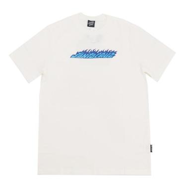Imagem de Camiseta Santa Cruz Flame Hand Strip - Off White (Creme)-Masculino