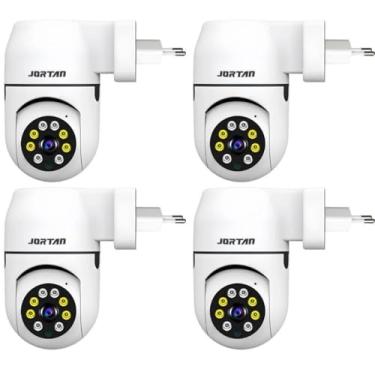 Imagem de ANJ.GG Câmera de Segurança Interna/Externa, Dome, 1080p HD, Detecção de Movimento, Monitoramento Residencial, S21-branco*4, Wi-Fi/Com Fio, Visão Noturna, AC/DC, Wi-Fi, App