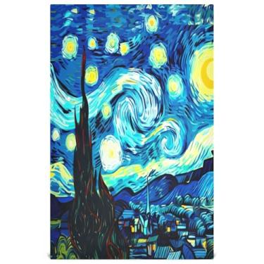 Imagem de Joisal Art Blue Starry Night Fun Kitchen Dish Towel Set Toalhas de chá decorativas panos de banho fofos panos macios absorventes 45 x 71 cm, 6 pacotes