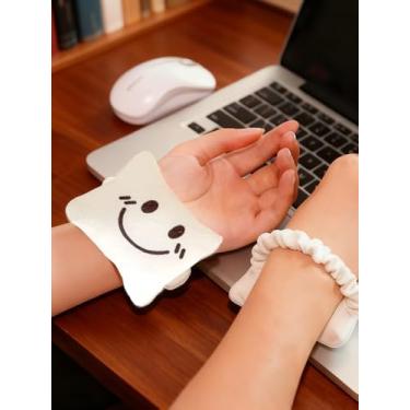 Imagem de Descanso de pulso ergonômico para mouse e teclado, suporte de pulso macio de flanela de pelúcia para laptop, computador, mesa, material de escritório e jogos universitários