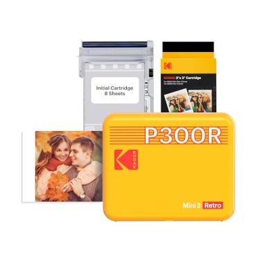 Imagem de KODAK Mini 3 Retrô Impressora de Fotos Portátil, Compatível com iOS, Android e Bluetooth, Tamanho 7,62 x 7,62 cm, Tecnologia 4PASS e Laminação