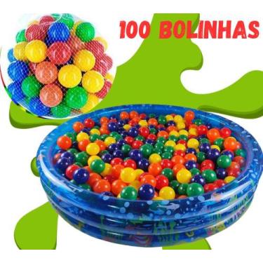 Imagem de Piscina Inflável Infantil Bebê 253 Litros 3 Anéis Coloridos Com 100 Bo