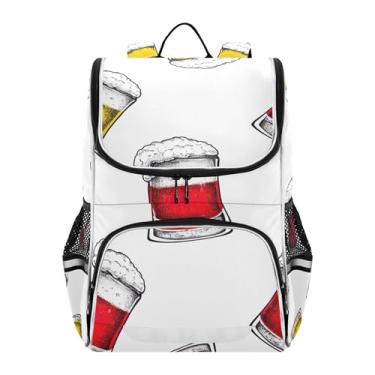 Imagem de Red Yellow Mugs Beer Kids Girls' Backpack Children Large Back to School Bag Custom Bookbags Elementary Kids Backpacks for Boys, 18L