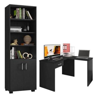 Imagem de Mesa para Computador Gávea com Gaveta e Extensora e Livreiro Office co