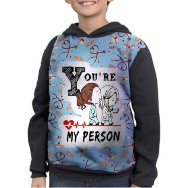 Imagem de Casaco Moletom Infantil You Are My Person Grey's Anatomy, Preto, 12