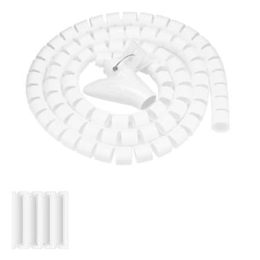 Imagem de Naroote Tubo Flexível de Envoltório Espiral para Organizador de Cabos para Uso Doméstico e de Escritório Com Solução Zip-up - Tubo de Armazenamento de Fio de 5 Pés para TV e Monitor de Computador