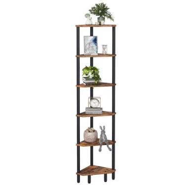 Imagem de Estante de Canto IRCPEN 6 Prateleiras 169 cm Marrom Rústico