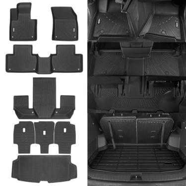 Imagem de NQOQN Tapetes de chão para todos os climas para Volvo XC90 Gas 2016-2025 7 assentos tapetes de chão e tapete de porta-malas e tapetes de encosto para acessórios Volvo XC90 protetor forro