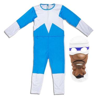 Imagem de Fantasia Gelado Infantil Com Gorro - Fantasias Carol EF, P, M, G, Azul