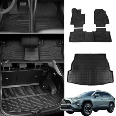 Imagem de Bomely Fit 2019 2020 2021 2022 Rav4 Tapete para porta-malas TPE Tapete de borracha para todos os climas Toyota Rav4 Acessórios (conjunto de 4 tapetes)