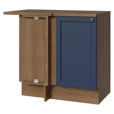 Imagem de Balcão De Canto 1 Porta Rustic/azul Vik Madesa Rustic/azul