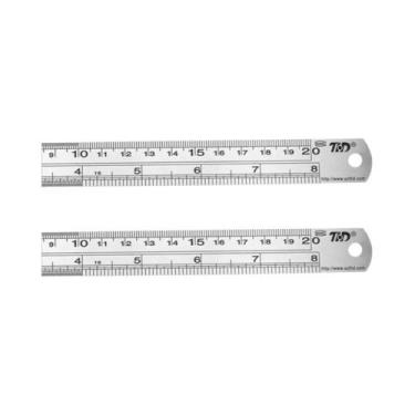 Imagem de Régua De Aço Inoxidável De 6, 8, 12, 16 E 20 Polegadas, Dupla Face, Al