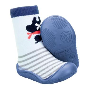 Imagem de Meia Sola Antiderrapante Infantil Bêbe Pimpolho Tam 17 ao 22, Pirata 7