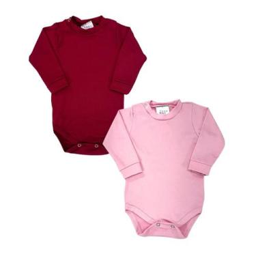 Imagem de Kit 2 Bodys Bodie Térmico Bebê Manga Longa Peluciado Baby - Fofotinhos
