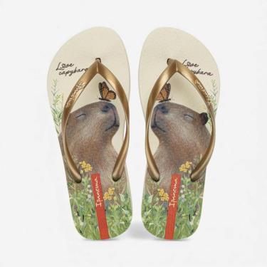 Imagem de Chinelo De Dedo My Pets Ipanema Com Chaveiro Capivara Bege-Feminino