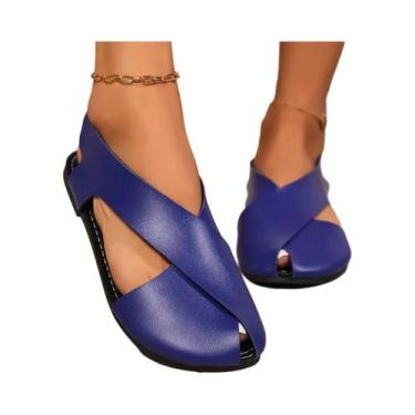 Imagem de Sandálias Femininas Retrô De Verão Com Sola Macia, Casuais, Peep Toe, 