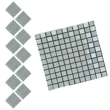 Imagem de Pastilha De Vidro Kit 11 Uni Autocolante Parede Cozinha Banheiro Box Decorativa Facil Aplicacao Reforma Moderna Requinte