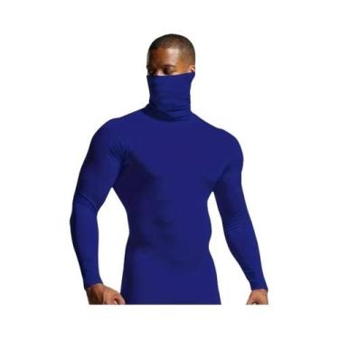 Imagem de Camiseta Masculina De Inverno Quente Com Gola Alta, Manga Longa, Ajust