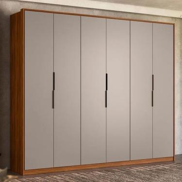 Imagem de Guarda Roupa Casal Atrice 6 Portas de Giro 6 Gavetas MDP Nogueira Touch-nude Prime Tx Demóbile