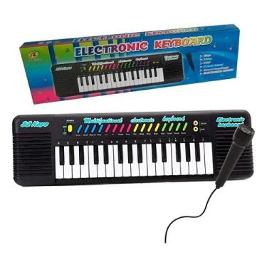 Imagem de Piano Teclado Musical Infantil Microfone Educativo Karaoke P - Congrat