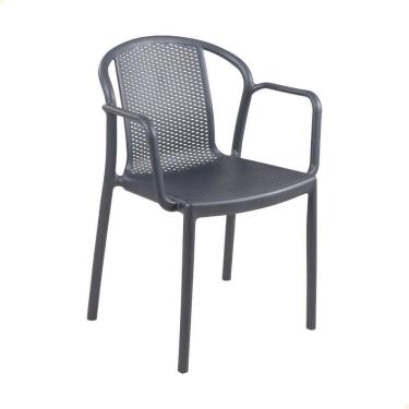 Imagem de Cadeira Tramontina Summa Louise Em Polipropileno E Fibra De Vidro Com Braços Grafite 92086007