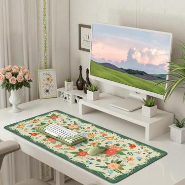 Imagem de Mousepad antiderrapante iCasso Floral XXL 90x40 cm