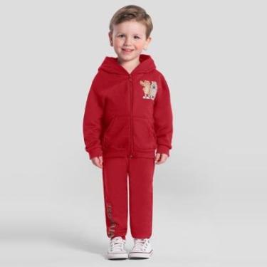 Imagem de Conjunto infantil menino em moletom de jacaré Brandili-Masculino