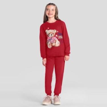 Imagem de Conjunto infantil menina de urso com glitter Brandili-Feminino