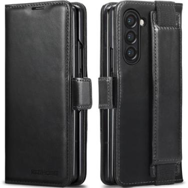 Imagem de Capa de telefone KeziHome, carteira de couro genuíno Samsung Z Fold 6