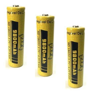 Imagem de Kit 3 Baterias Recarregáveis JYX 18650 9800mAh 3.7V-4.2V de Alta Capac