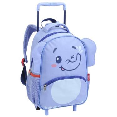 Imagem de Mochila de Rodinha Pequena Escola Creche Infantil 0 A 4 Anos Elefante 