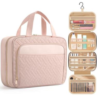 Imagem de Bolsa de higiene HOTOR Travel Waterproof com gancho rosa pálido