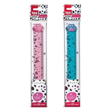 Imagem de Régua Plástica Miau Line Holic Pets 15cm Rosa E Azul - Tris - Tend Tud