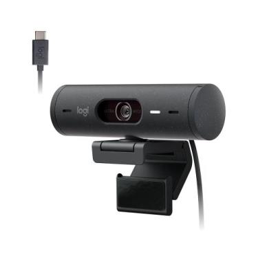 Imagem de Webcam + Suporte Logitech Brio 500 Full HD, 1080p, 30 FPS, com Microfo