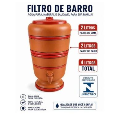 Imagem de Filtro de Barro 2L+2L Completo com Vela/Purificador Cerâmica - GENÉRIC