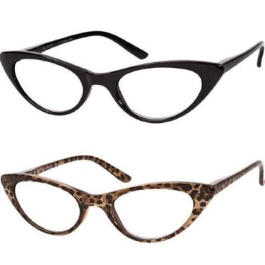 Imagem de Óculos de Leitura Readers Brit Gatinho Feminino +2.00 Kit com 2