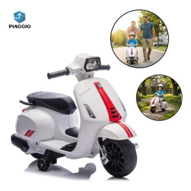 Imagem de Mini moto eletrica infantil 6v vespa piaggio bw433 cor:branca - Import