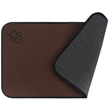 Imagem de Tapete de microfibra para animais de estimação SINLAND tapete de secagem com suporte antiderrapante 35,56 cm x 60,96 cm marrom