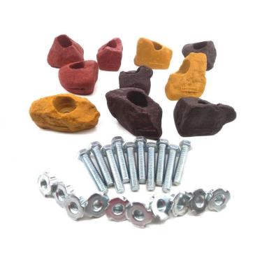 Imagem de Kit 10 Agarras Parede Escalada Para Madeira Realrock Sort4