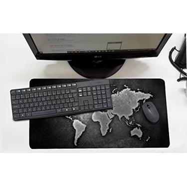 Imagem de Mouse Pad/Desk Pad Grande 30x70cm - Mapa Cinza