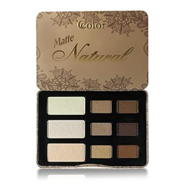 Imagem de Paleta de sombras Ccolor Matte Natural 9 cores – Altamente pigmentada – Paleta compacta, neutras foscas, olho esfumaçado – Paleta de maquiagem