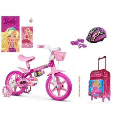 Imagem de Bicicleta Infantil Barbie Aro 12 - 8 Itens - Mco Bikes
