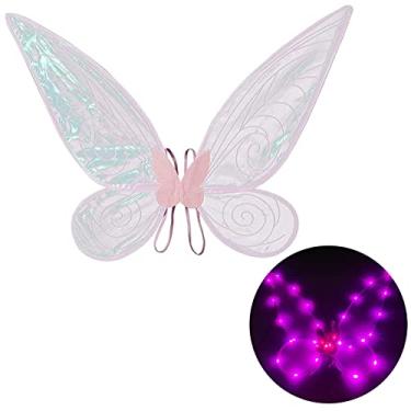 Imagem de Light Up Butterfly Wings for Girls, LED Fairy Wings Angel Costumes for Girl Halloween Costume Cosplay Dress Up Party Favor (pink)
