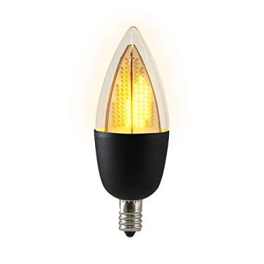 Imagem de Lâmpada Euri Lighting cintilante E12, ECA9.5-2120fcb, base decorativa CA9.5 candelabro E12, branco quente 1800K, sem brilho, 1W (equivalente a 6W), 80lm, ângulo de feixe de 120°, estrutura preta, listado pela UL
