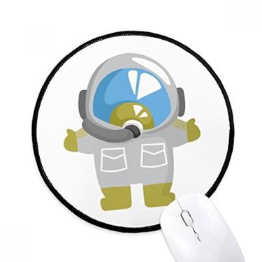 Imagem de DIYthinker Universo e alienígena adorável astronauta mousepad desktop escritório tapete redondo para computador